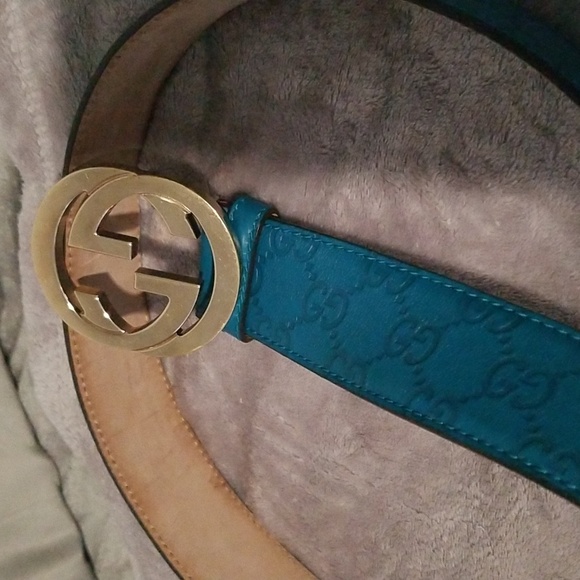 💙GUCCI BEAUTIFUL BLUE GG BELT💙 95-38 You can't get this 1 anywhere! - Picture 7 of 7